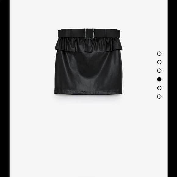 NWT Zara Belted Faux Leather Skirt Size L - Picture 3 of 13